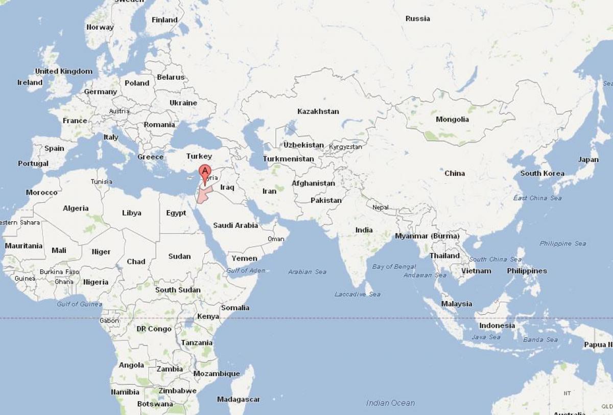 Јордан локација на мапата на светот