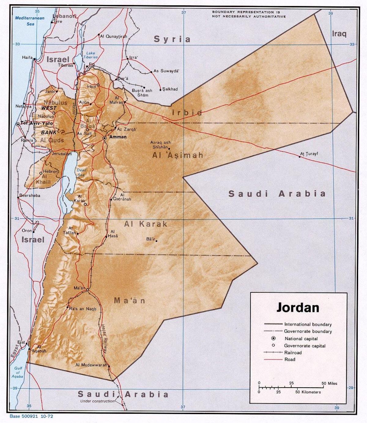 мапата покажувајќи Јордан