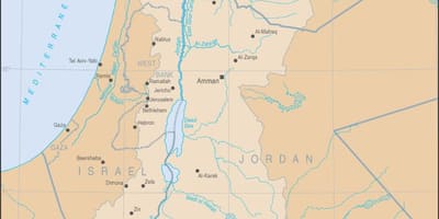 Мапа на реката Јордан, на светот
